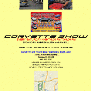 Corvette Show Every Saturday Night