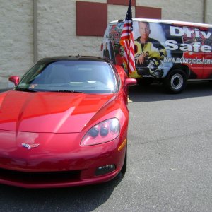 Corvette and Safety Van