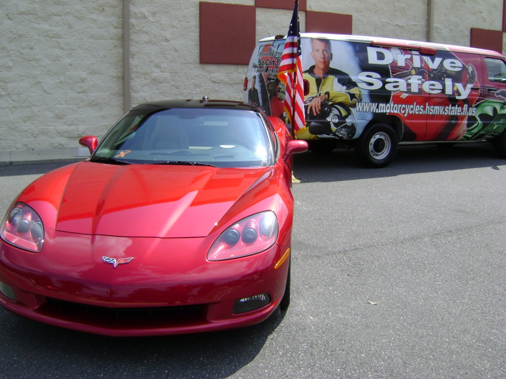 Corvette and Safety Van