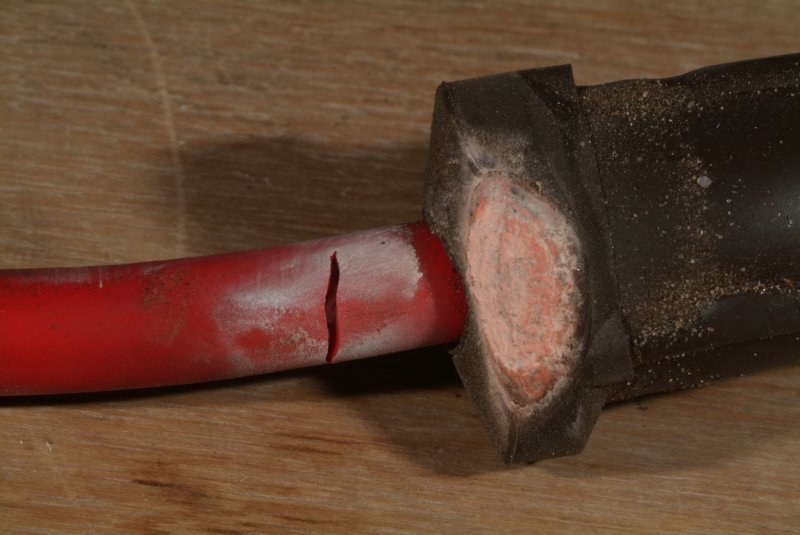 Cracked plug wire