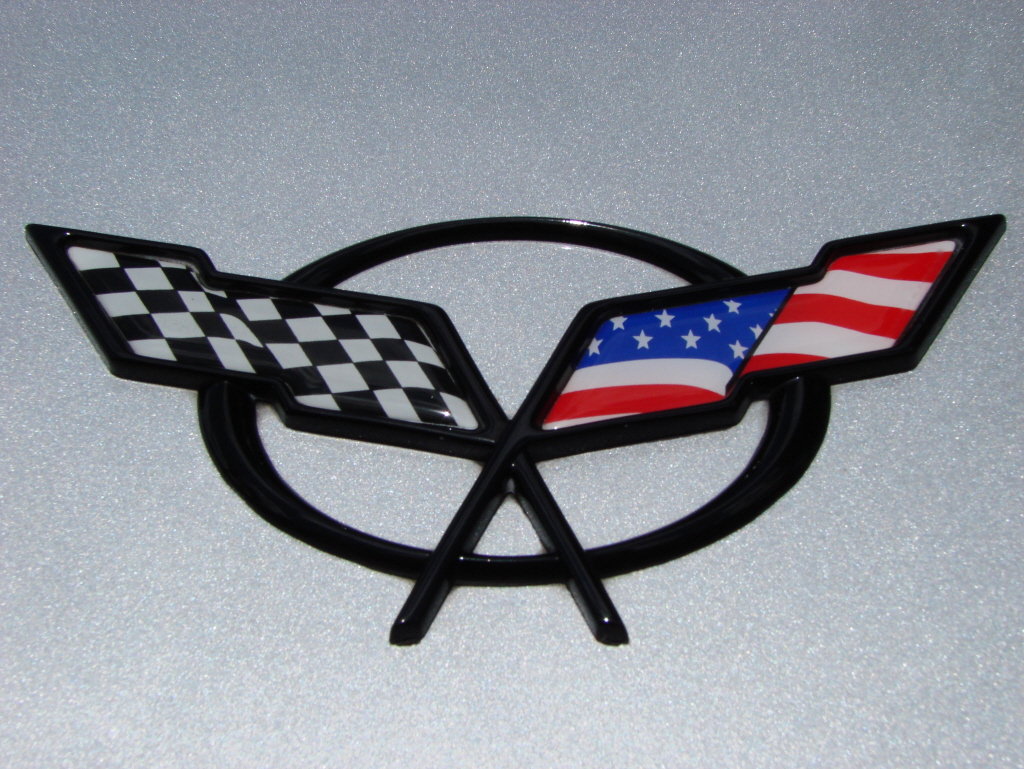 Crossed Checkered/American Flag logo